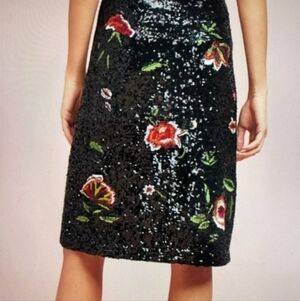 Anthropologie ,Mauve , Black Sequin Garden Skirt Size 2